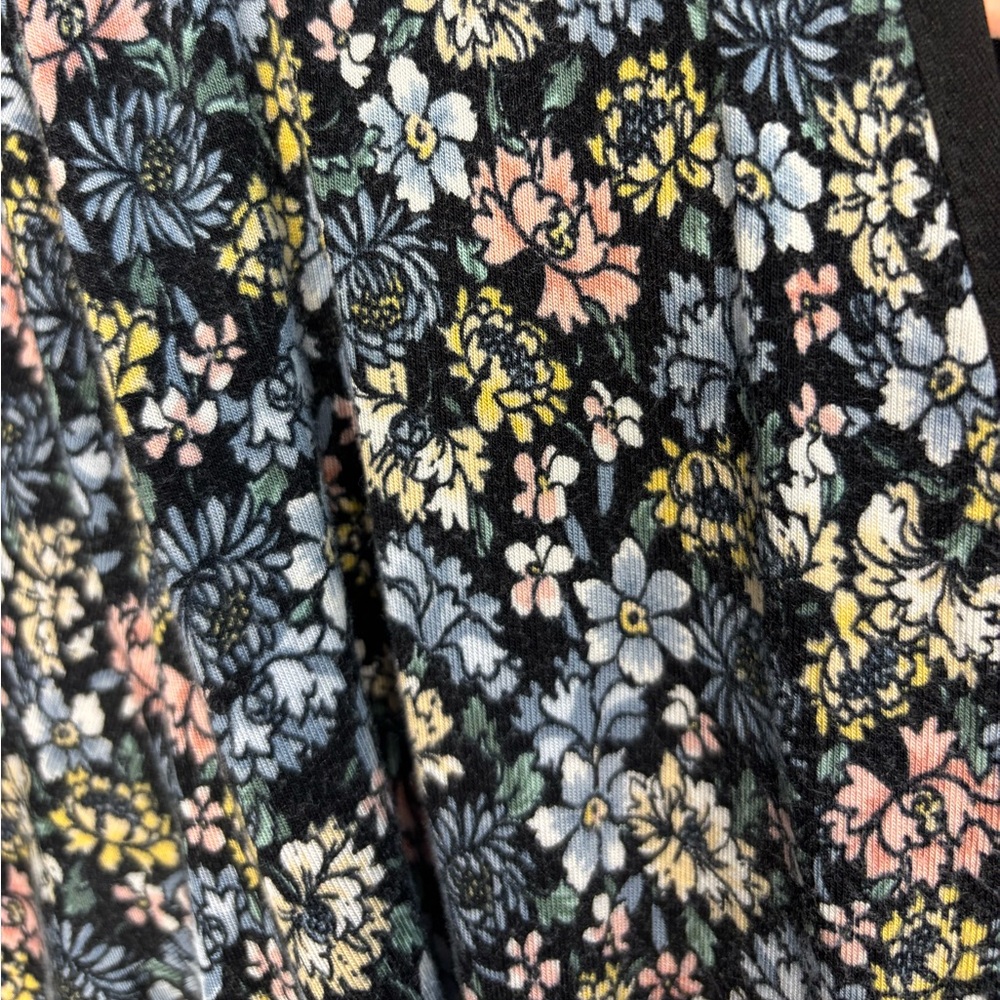 LOFT soft comfy floral wrap mini dress sz L - Picture 5 of 11